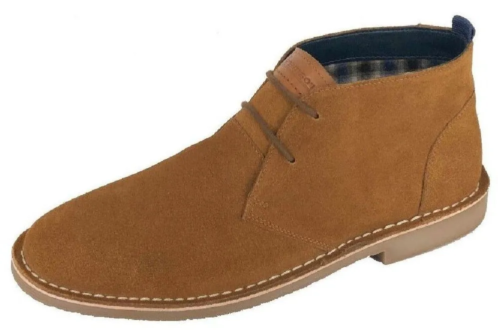 Roamers M965 Tan 2 Eyelets Mens Suede Desert Boots