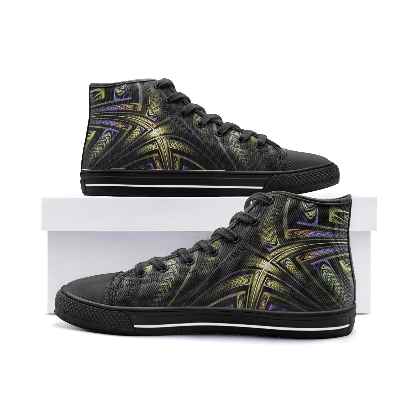Space Stars Unisex High Top Canvas Shoes