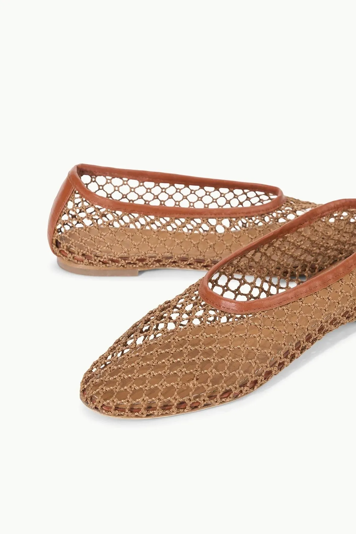 Staud Alba Ballet Tan Netting