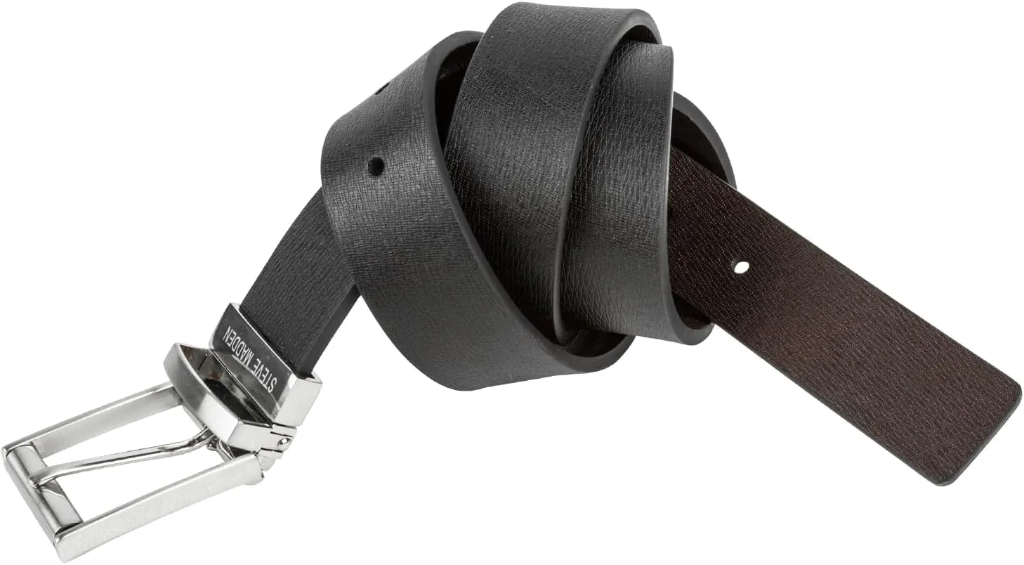 Steve Madden Reversible Men's Dress Casual Every Day Leather Belt