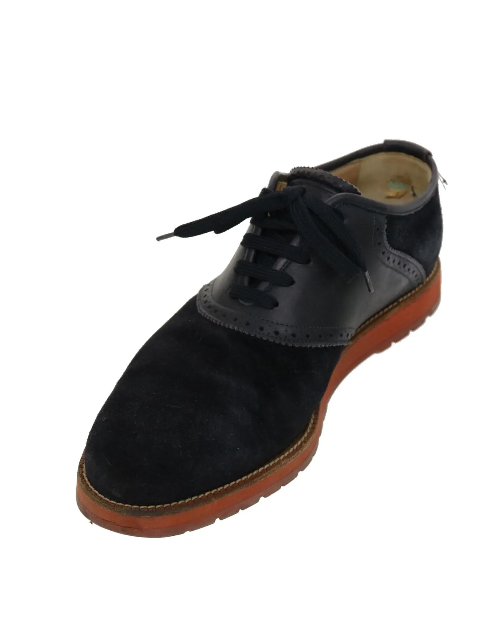 Suede Leather Black LV Auth Shoes