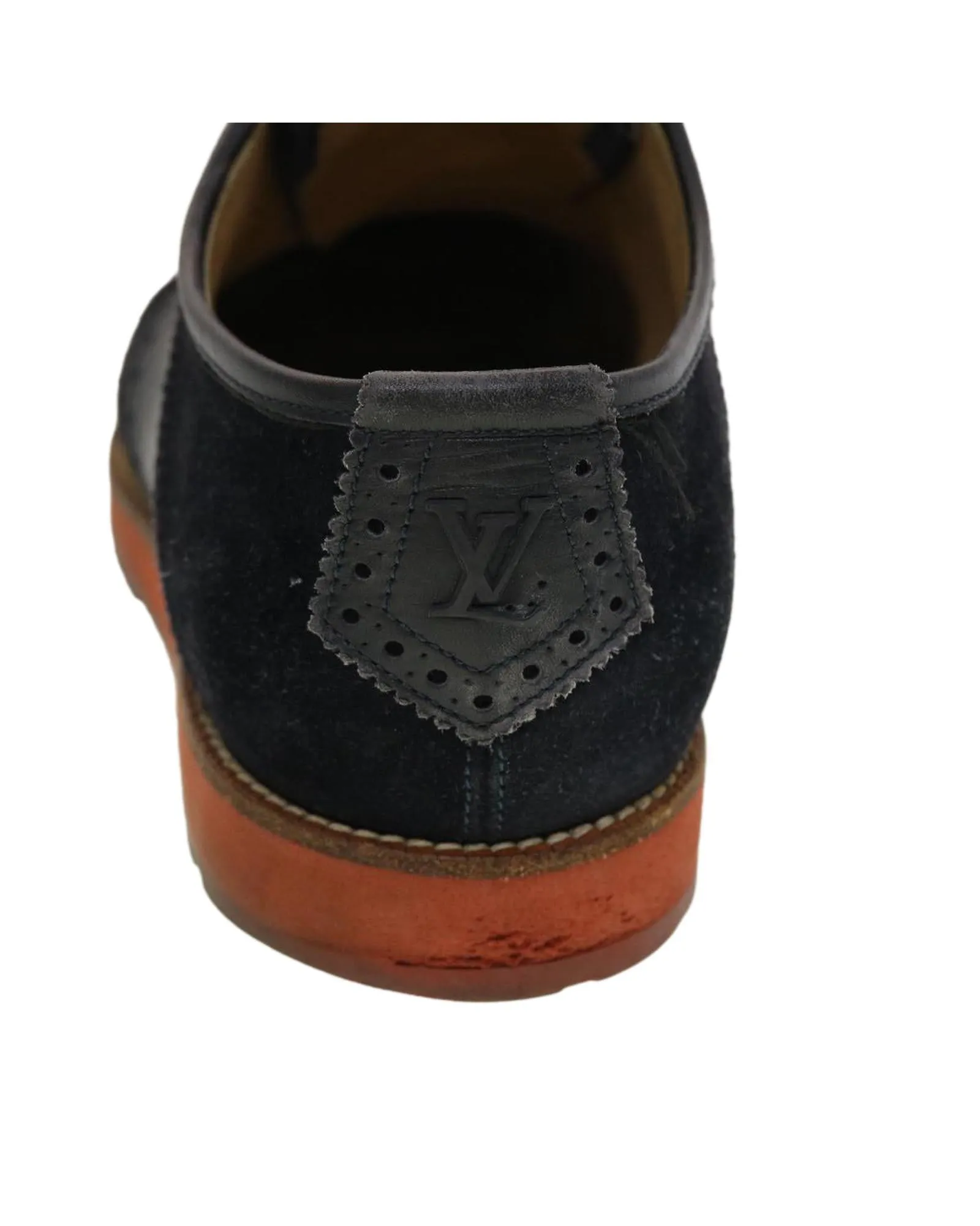 Suede Leather Black LV Auth Shoes
