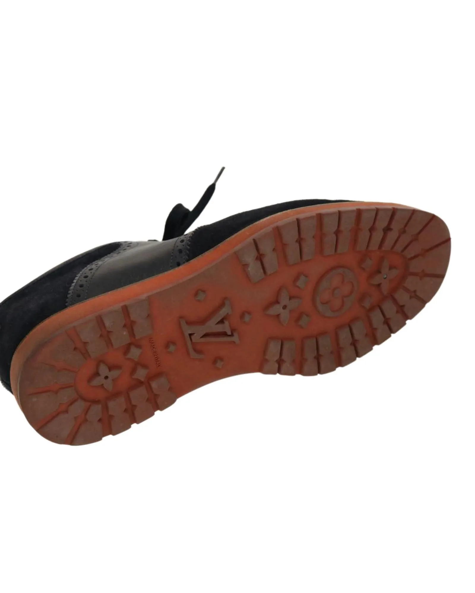 Suede Leather Black LV Auth Shoes
