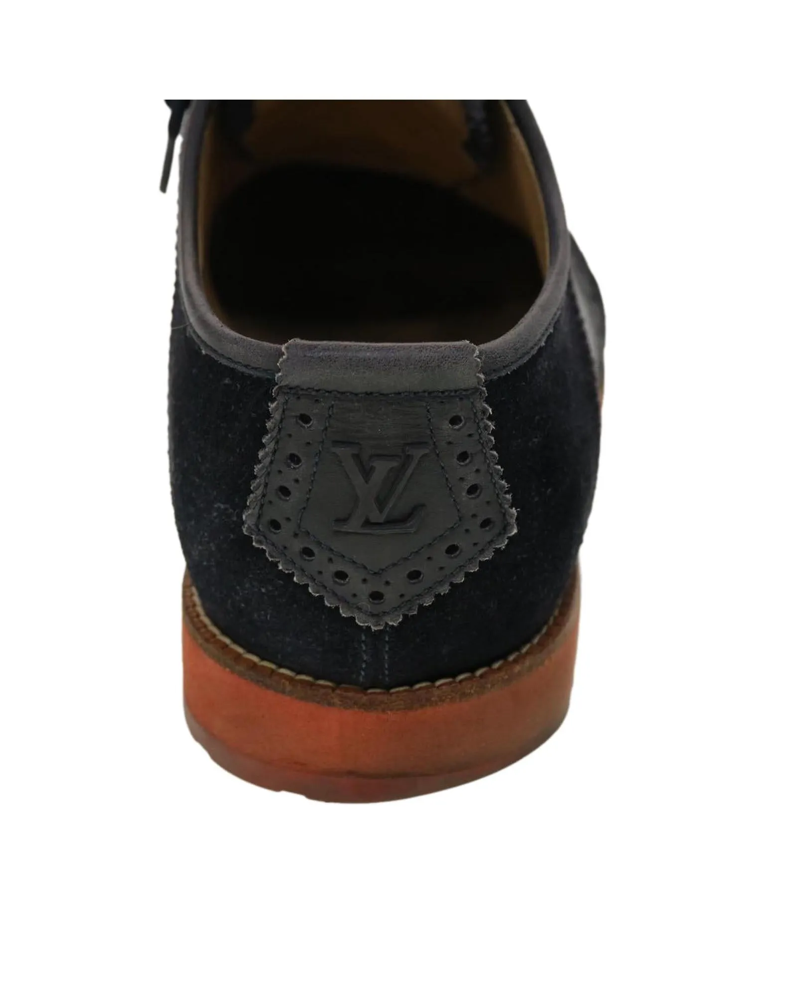 Suede Leather Black LV Auth Shoes