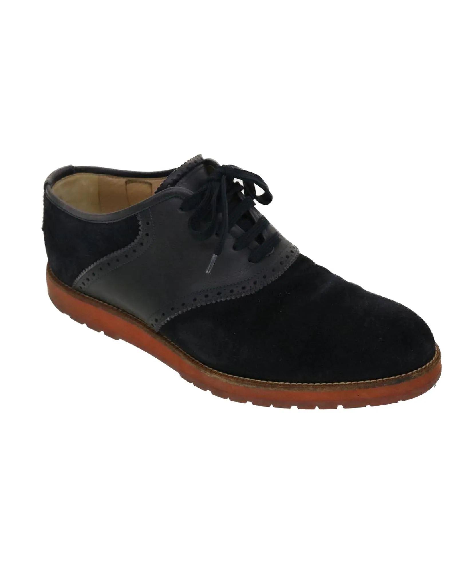 Suede Leather Black LV Auth Shoes