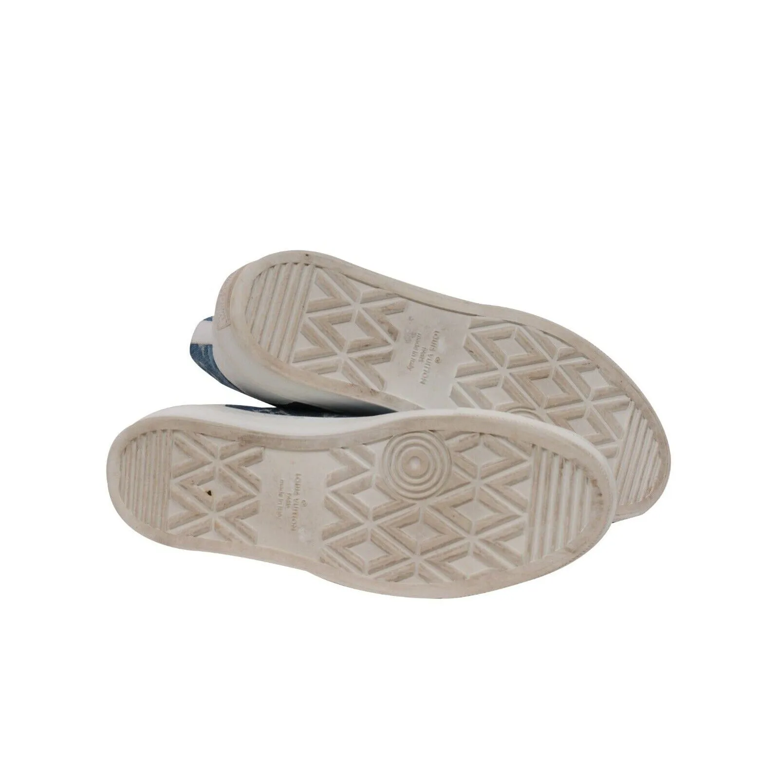 Tattoo Sneaker White Blue Denim LV Logo Monogram High Top