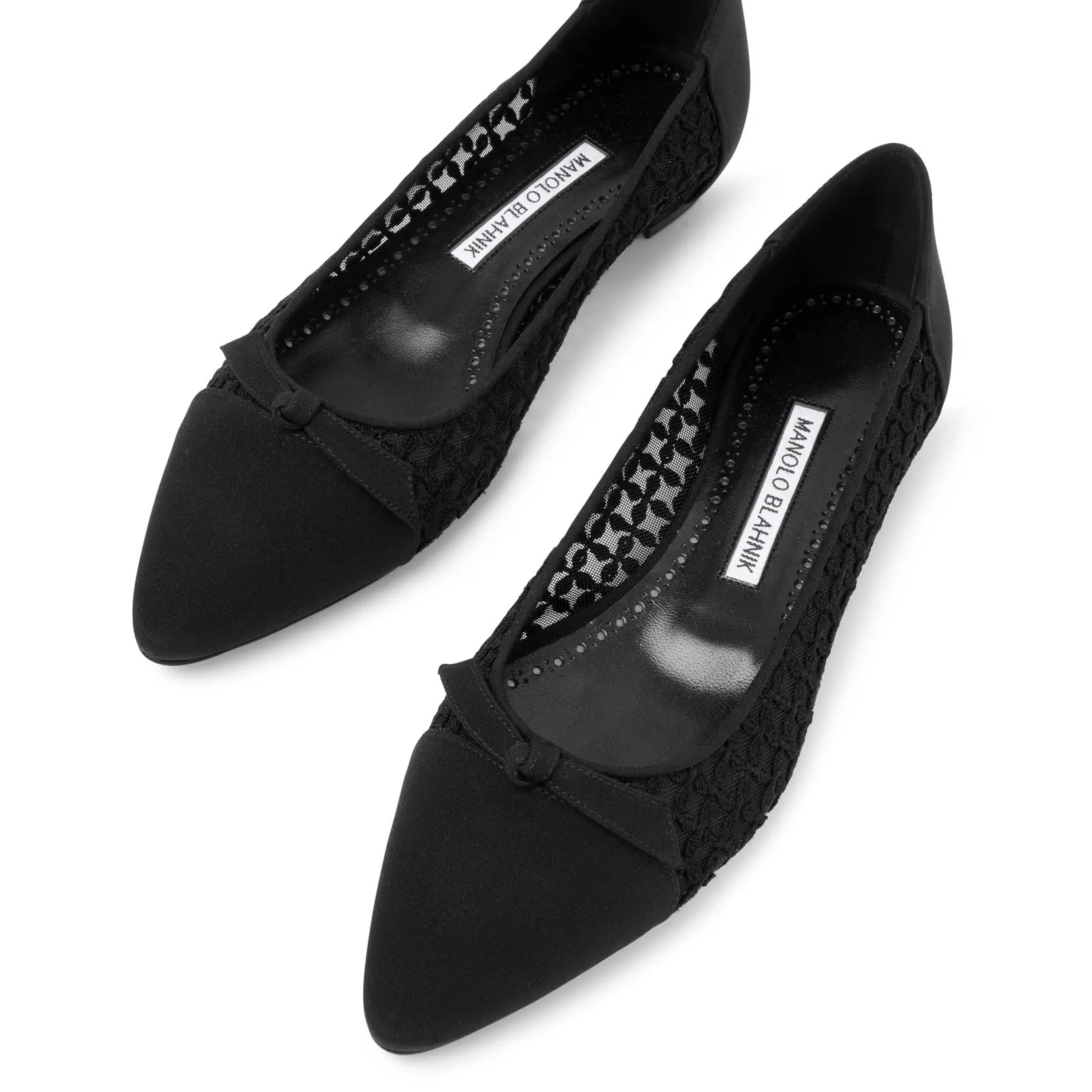 Tiakala black mesh ballet flats
