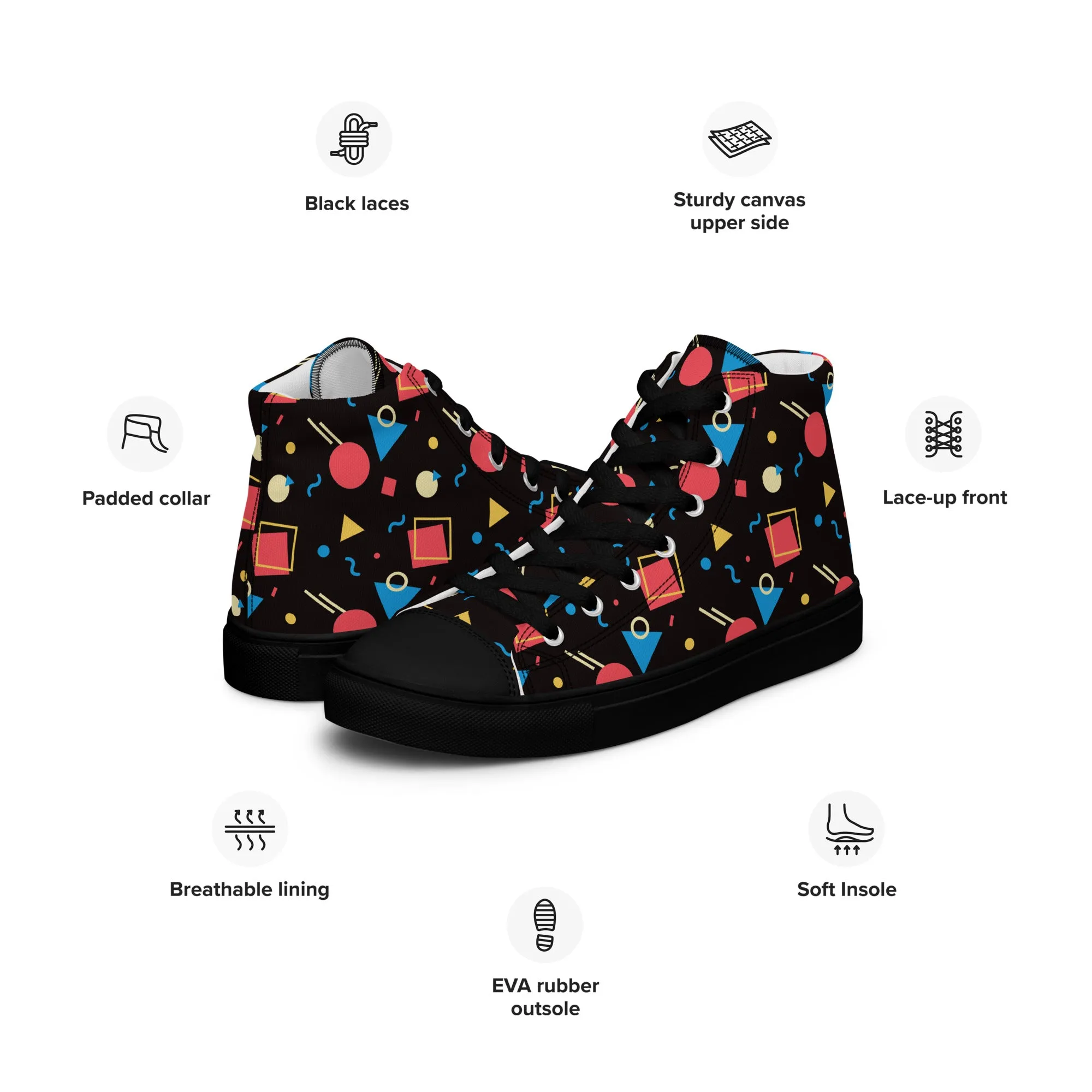 WATERMELON SUMMER Men’s High Top Canvas Shoes