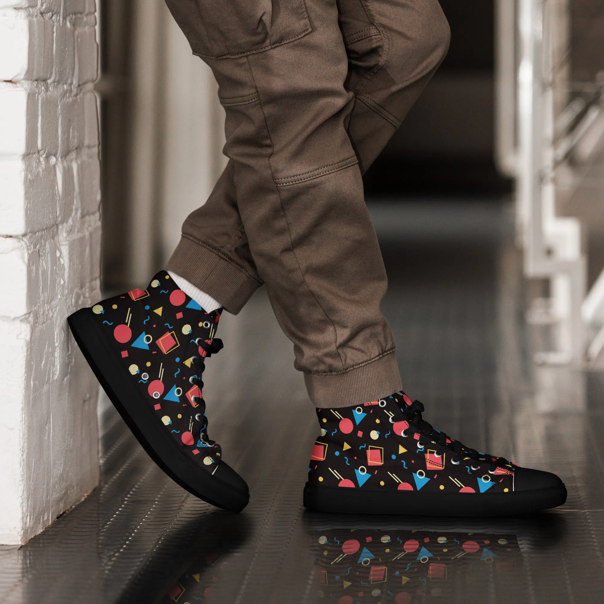 WATERMELON SUMMER Men’s High Top Canvas Shoes
