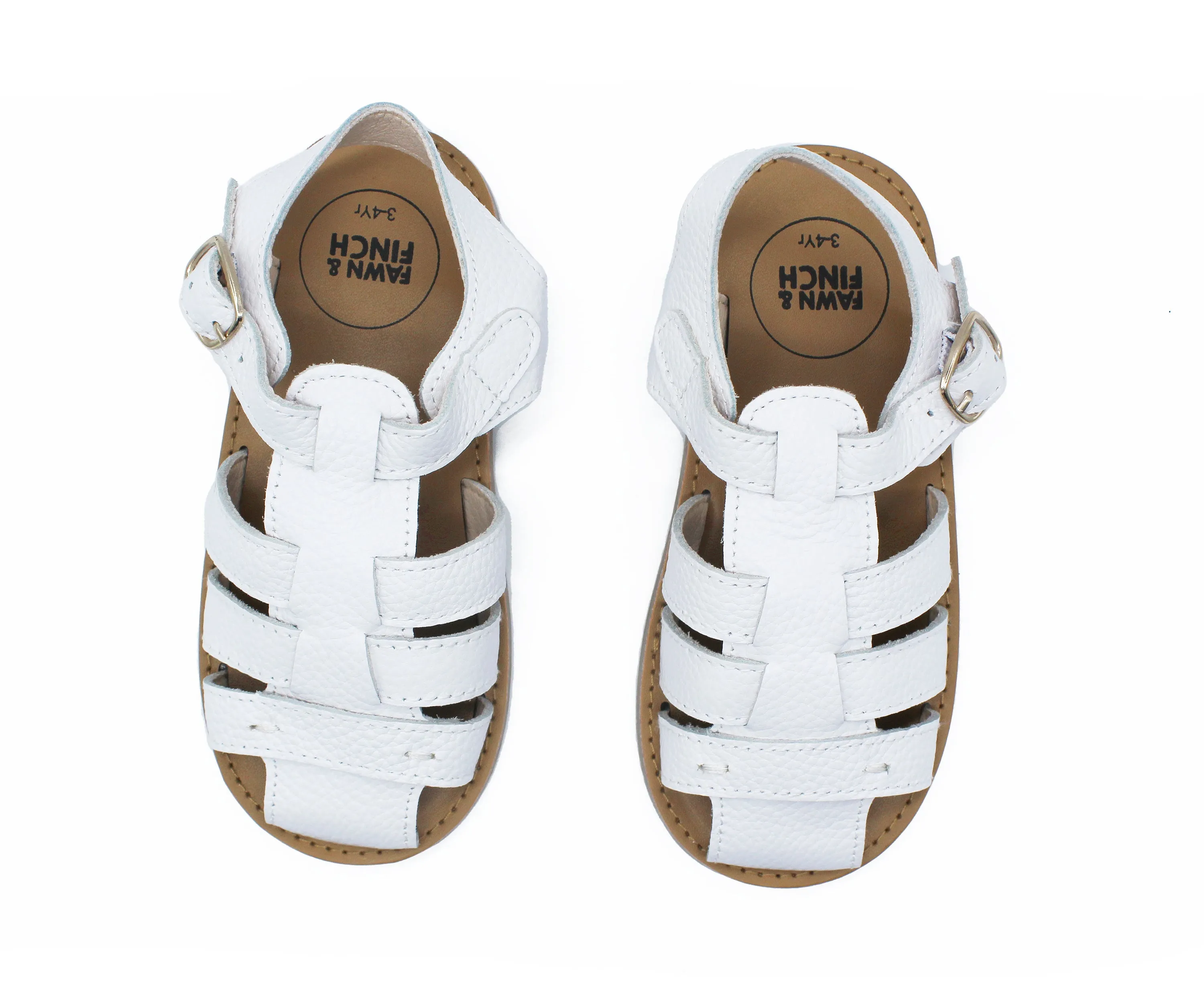 White Leather Penny Sandals