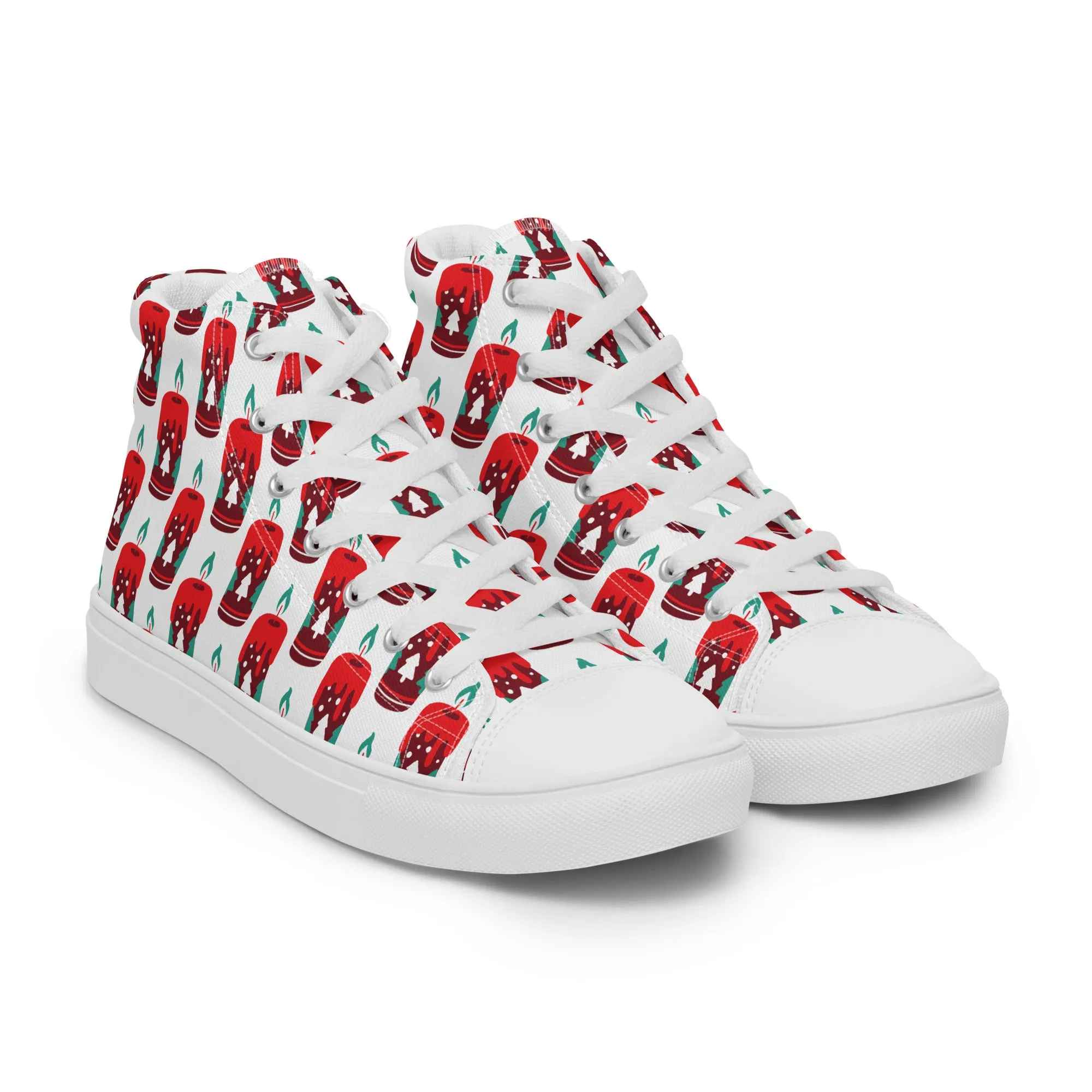 Women Christmas High Top Canvas Shoes (Glamourange Holiday Magic Canvas Shoes For Women - 0010)