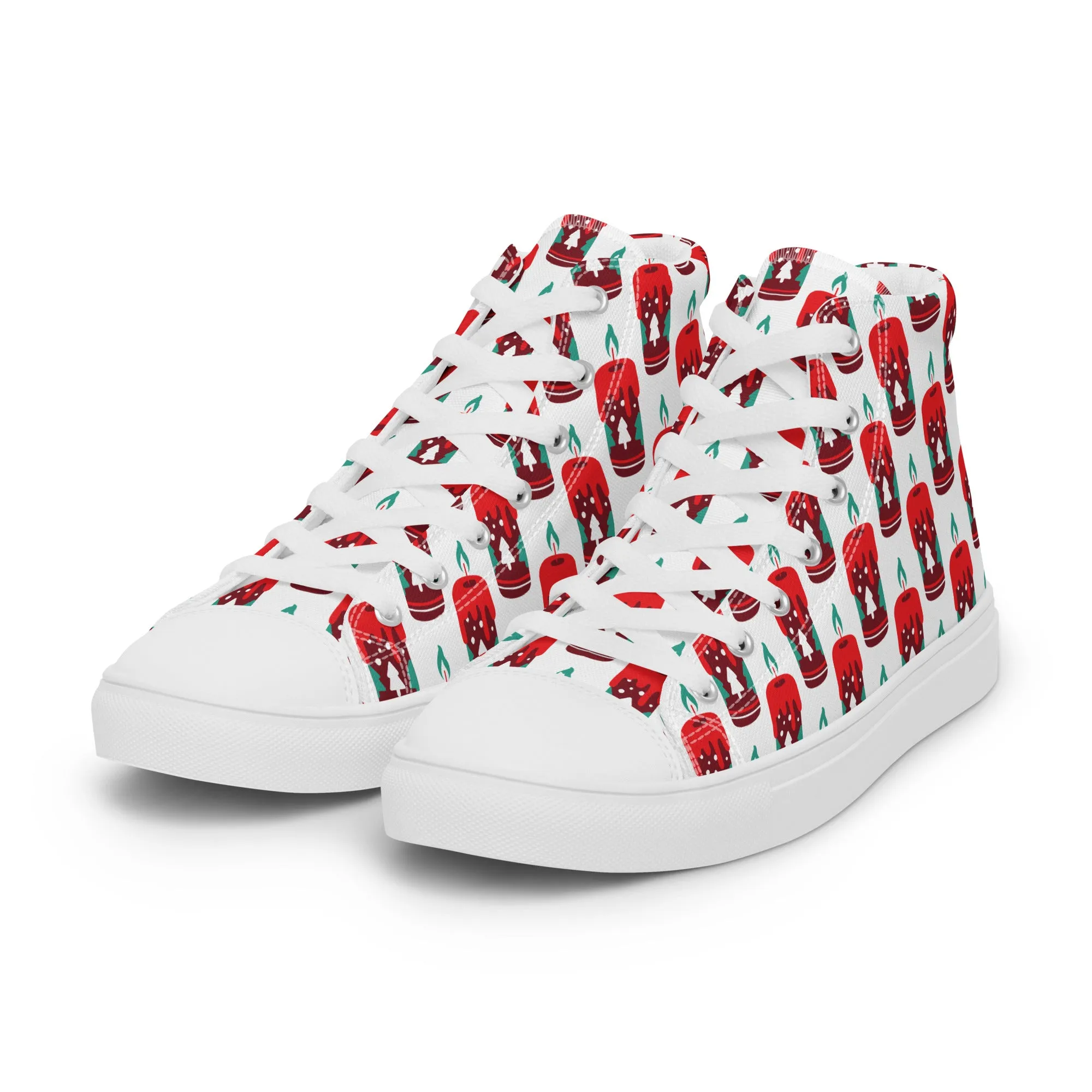 Women Christmas High Top Canvas Shoes (Glamourange Holiday Magic Canvas Shoes For Women - 0010)