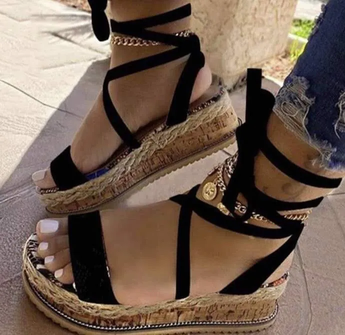 Women’s Printed Wrap Roman Sandals in 6 Colors
