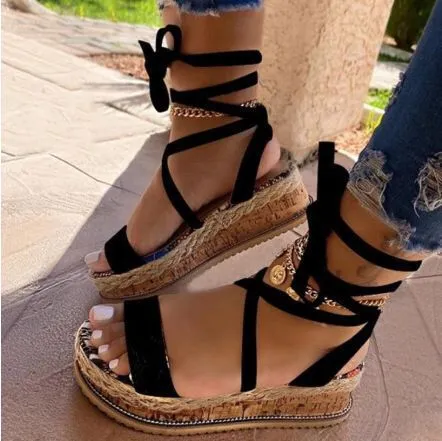 Women’s Printed Wrap Roman Sandals in 6 Colors